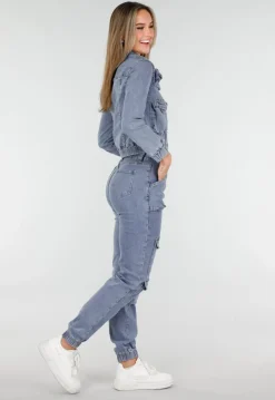 Denim Cargo Set Blauw