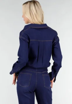 Denim Jumpsuit in Blauw met Lange Mouwen