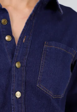 Denim Jumpsuit in Blauw met Lange Mouwen