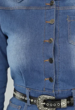 Denim Maxi jurk met Split