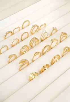 Diverse Verstelbare Goudkleurige Ringen Set