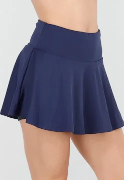 Donkerblauwe Geplooide Skort met Stretch