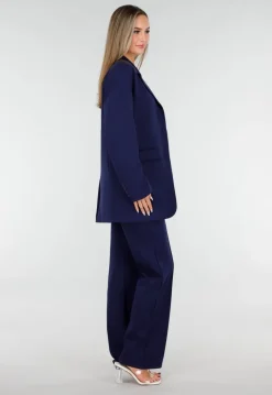Donkerblauwe Oversized Basic Stretch Blazer
