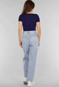 Donkerblauwe Stretch Cropped Top met Aansluitende Pasvorm