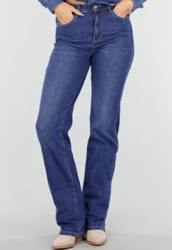 Donkerblauwe Tall Jeans met Rechte Pijpen en High Waist