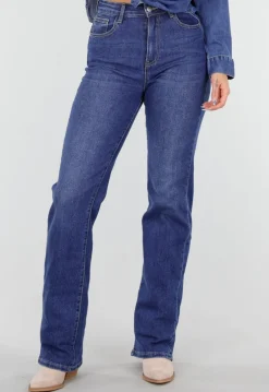 Donkerblauwe Tall Jeans met Rechte Pijpen en High Waist