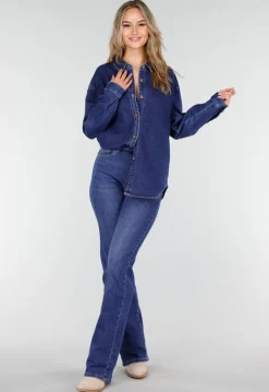 Donkerblauwe Tall Jeans met Rechte Pijpen en High Waist