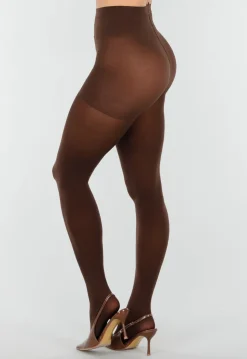 Donkerbruine Panty met Hoge Taille en Corrigerend Effect
