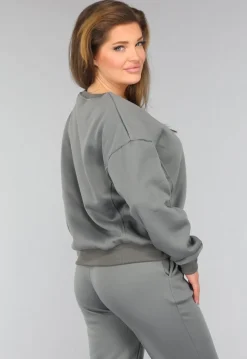 Donkergrijze Fleece Lounge Set