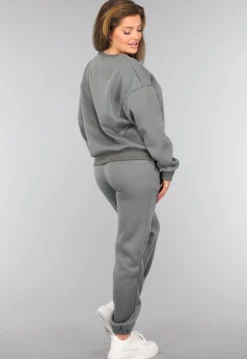 Donkergrijze Fleece Lounge Set