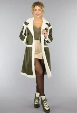 Donkergroene Lammy Trench Coat