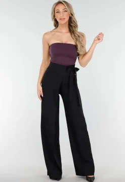 Donkerpaarse Sport Bandeau Top met Stretch en Pads