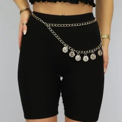 Dubbele Bellychain met Coins
