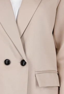 Dubbelknoop Blazer Beige