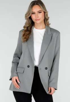 Dubbelknoop Blazer Grijs