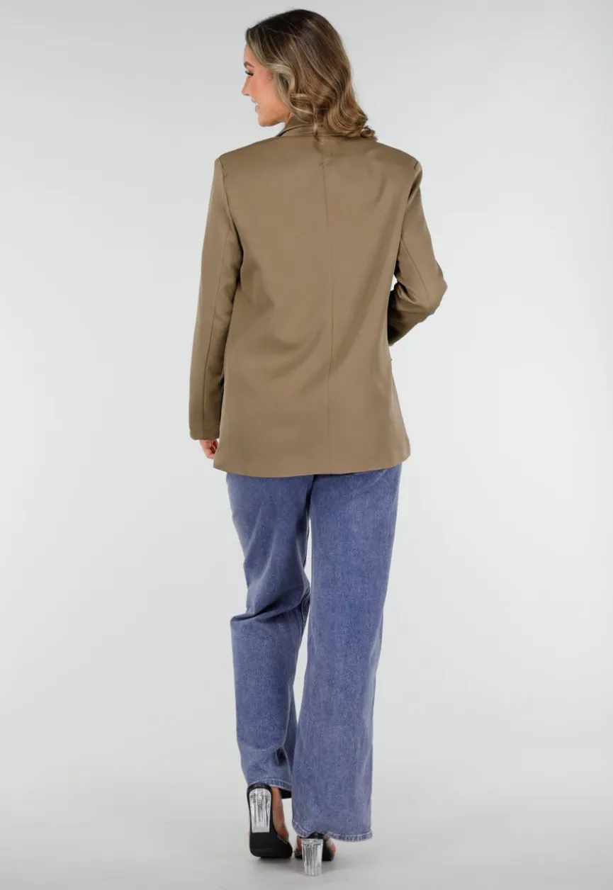 Dubbelknoop Khaki Blazer