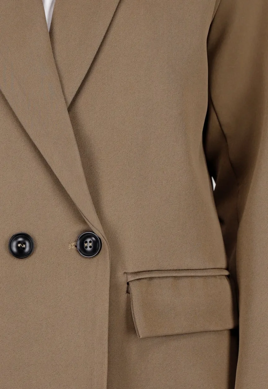 Dubbelknoop Khaki Blazer