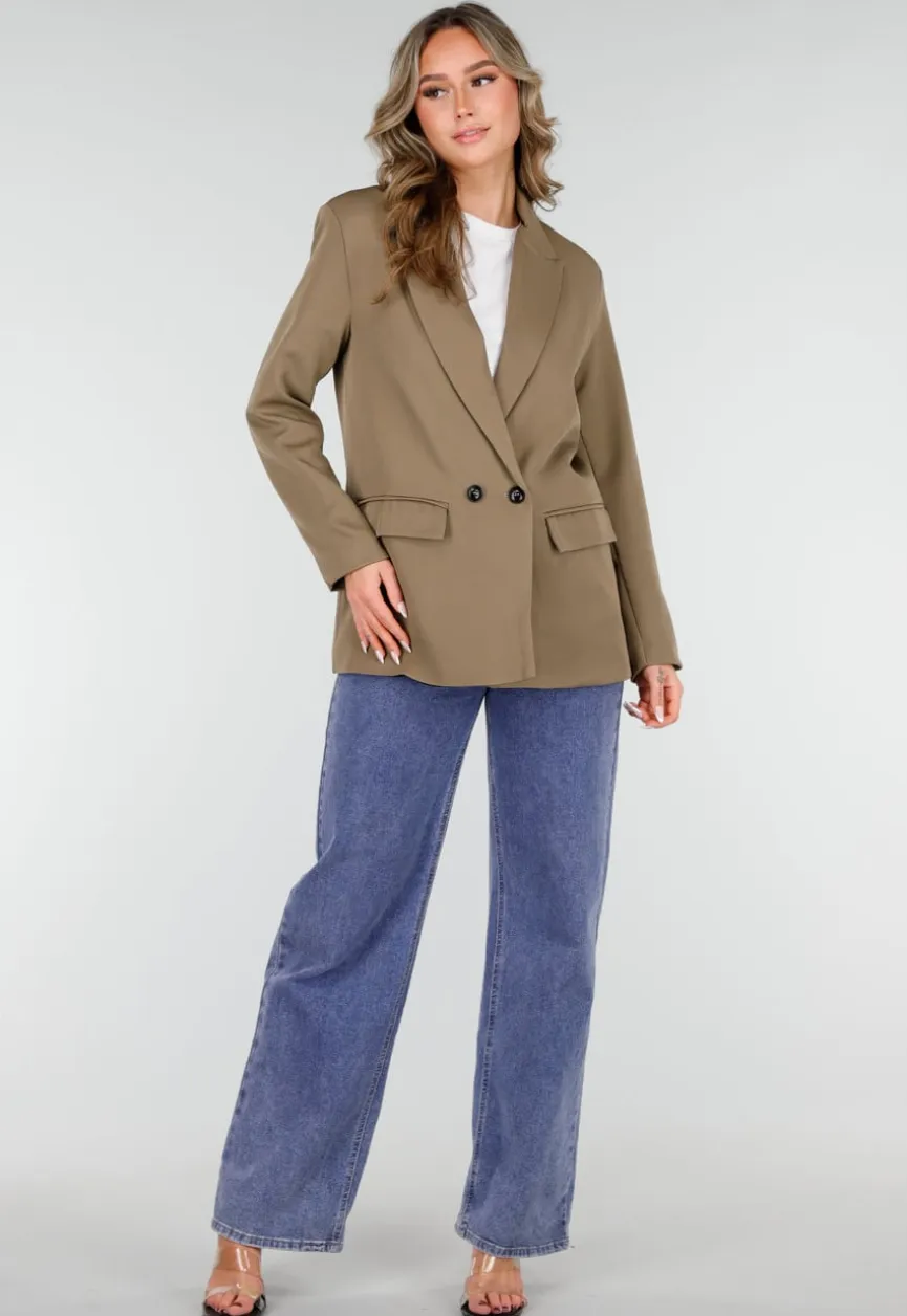 Dubbelknoop Khaki Blazer