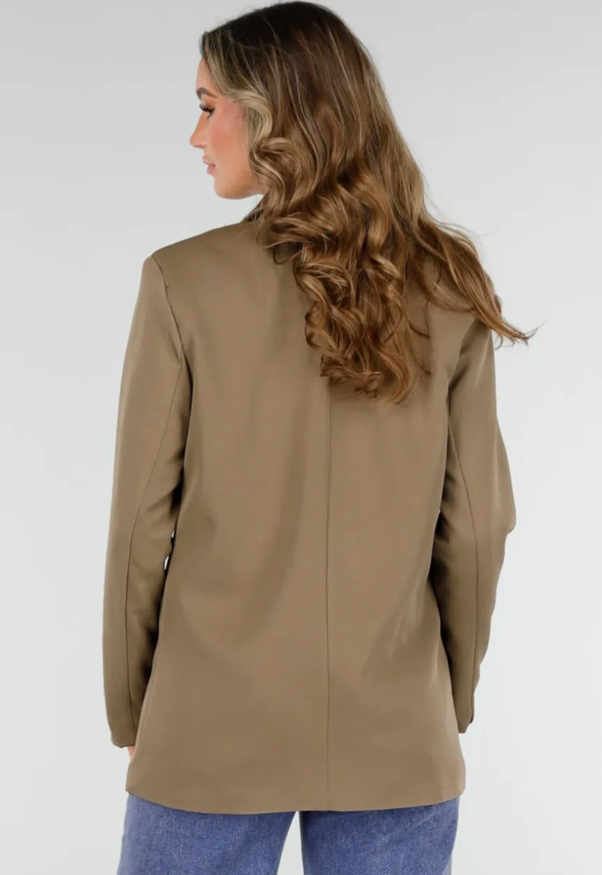 Dubbelknoop Khaki Blazer