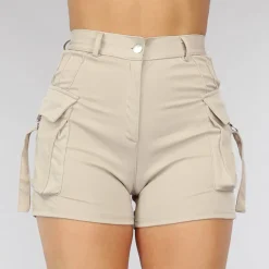 Elastische Cargo Short met Zilveren Details