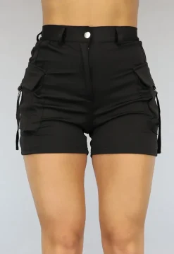 Elastische Cargo Short met Zilveren Details