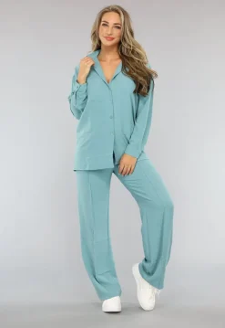 Elastische Turquoise Two Piece