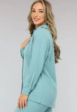 Elastische Turquoise Two Piece