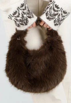 Faux Fur Tas met Gouden Schouderketting