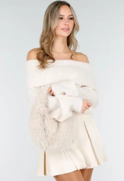Faux Fur Tas met Gouden Schouderketting