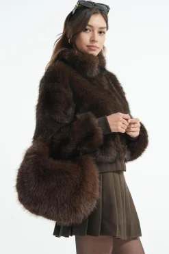 Faux Fur Tas met Gouden Schouderketting