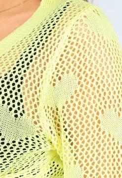 Felgele Cover-Up met Hartjes Patroon en Striksluiting