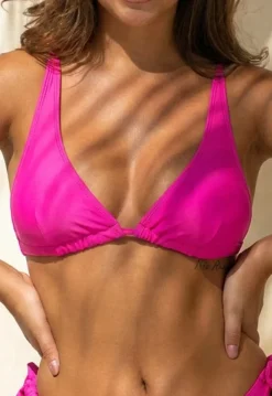Felroze Triangel Bikinitop met Verstelbare Bandjes