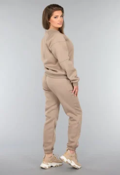 Fleece Jogger Set in Camel