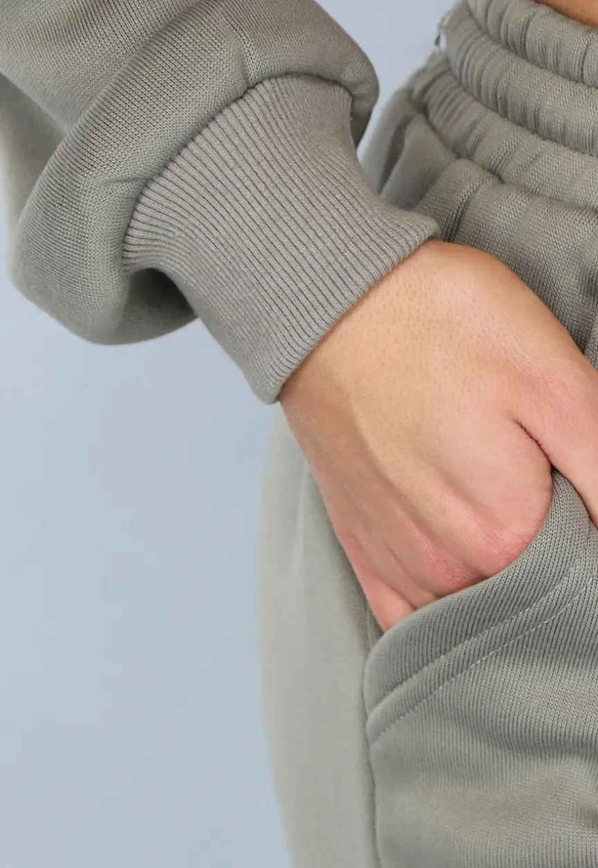 Fleece Joggingpak in Taupe