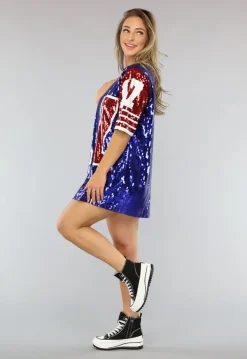Football Jersey Jurk met Pailletten in Sportieve Look
