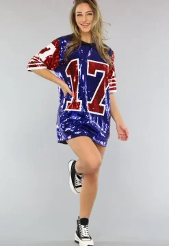 Football Jersey Jurk met Pailletten in Sportieve Look
