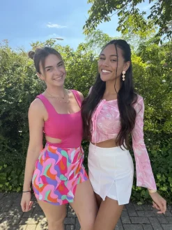 Fuchsia Bodysuit met Open Zij