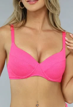 Fuchsia Push Up Bikini Top met Beugels