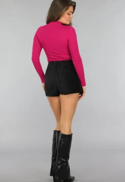 Fuchsia Top met Lange Mouwen