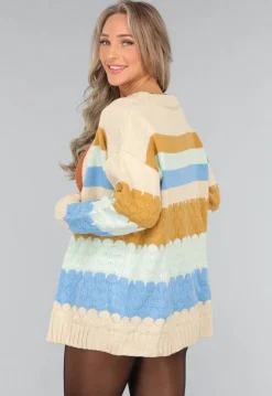 Gebreid Multicolor Cardigan Vest
