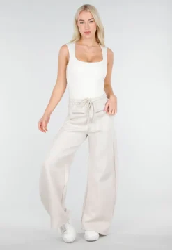 Gebroken Witte Body met Vierkante Hals en Stretch