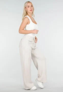 Gebroken Witte Body met Vierkante Hals en Stretch