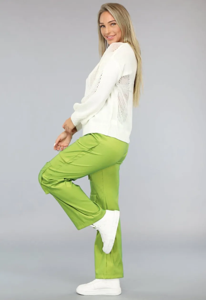 Gebroken Witte Trui met Gescheurde Look