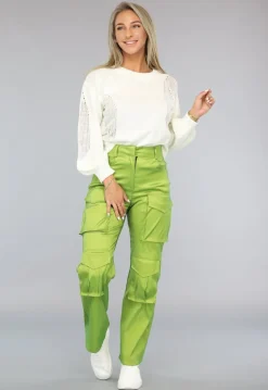 Gebroken Witte Trui met Gescheurde Look