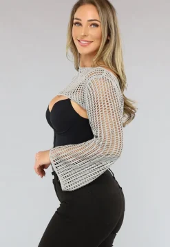 Gehaakte Bolero in Grijs