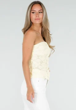 Gele Kanten Bandeau Top met Stretch