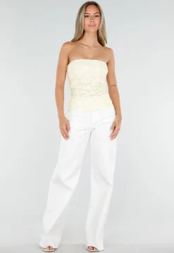 Gele Kanten Bandeau Top met Stretch