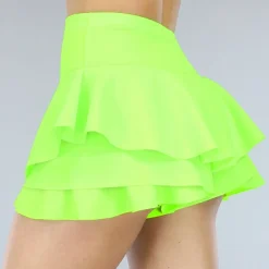 Geplooide Neon Groene Skort