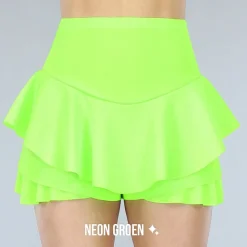 Geplooide Neon Groene Skort