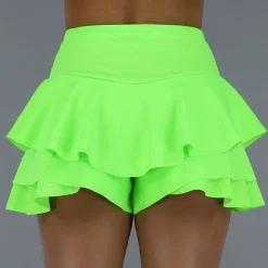 Geplooide Neon Groene Skort
